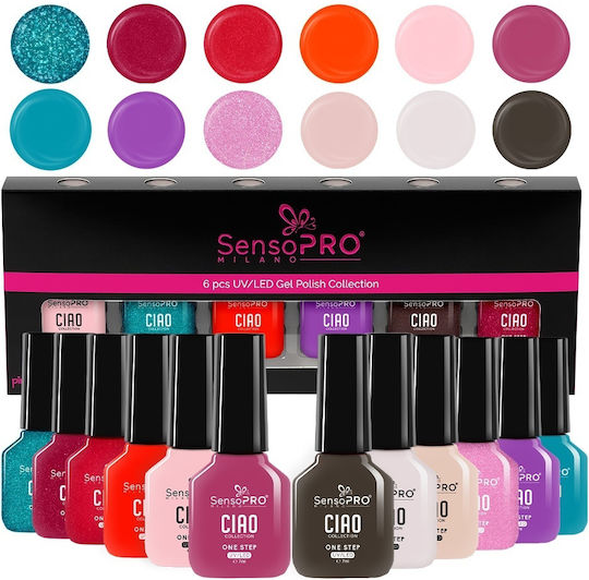 Set 12 Ojă Pentru Unghii Cu Gel One Step Semipermanent Sensopro Milano Spectacular Grace