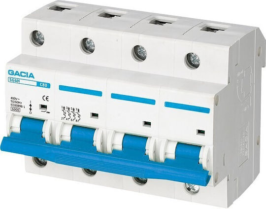 Eurolamp Automatic Circuit Breaker 100A Four Pole AC 500-43180