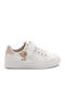 Casual Sort Italian Brainrot Ballerina Cappuccina Kids Sneakers with Hoop & Loop Closure White