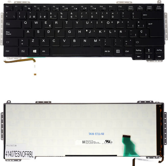 Spanish Laptop Keyboard Fujitsu Lifebook S904 S935 S936 S937 T904 T935 T936 U904 Cp660838-01 Cp660833-01 N860-7839-t308 ES No Frame Backlight Black Code 41407ESNOFRBL