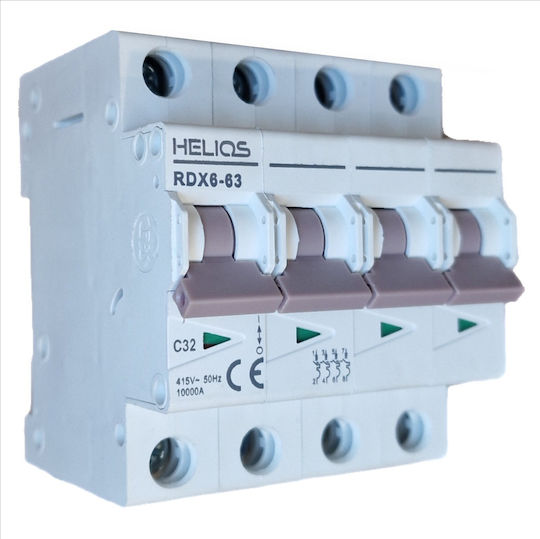 Helios Automatischer Leistungsschalter 32A Vierpolig AC MCB32A4P