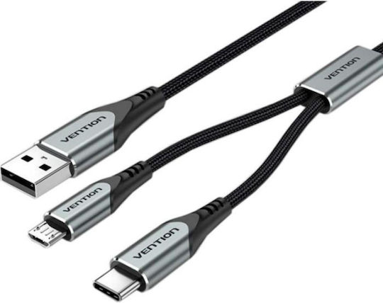 Vention Плетен USB към Type-C Кабел 2A Сив 1м 44100