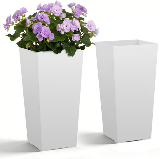 Vevor Set 2 Plastic White Planter Boxes Vevor Set 2 Plastic White Planter Boxes