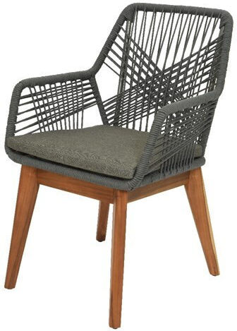 Outdoor Wooden Armchair Beige with Cushion 2 Pieces 20x20x87cm