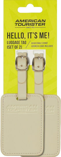 American Tourister Luggage Label Ecru 2 Pieces