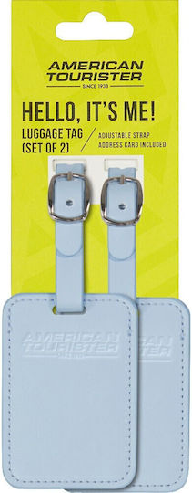 American Tourister Light Blue Luggage Label 2 Pieces