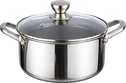 Cheffinger 20cm 3l Pot Non-stick Honeycomb Coating Lid Silver