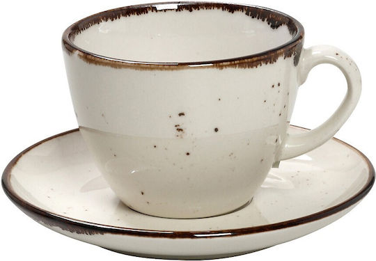 Cup Saucer Cappuccino Porcelain 220ml Terra Cream Espiel Tlk111k6 Set 6 Pieces Material Porcelain Cream Espiel Tlk111k6