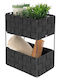 Floor Bathroom Shelf Metallic 20.5x13x28cm Black