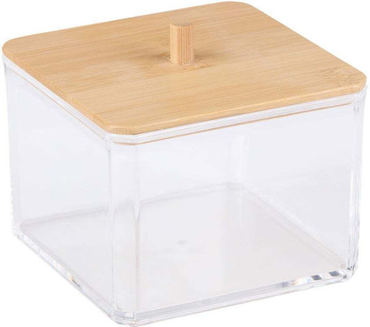 Cutie Depozitare Plastic/Bambus Cu Capac 9.5x9.5x8.5cm Cutie Depozitare Plastic/Bambus Cu Capac 9.5x9.5x8.5cm