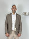 Summer Men’s Suit Jacket with Slim Fit Brown