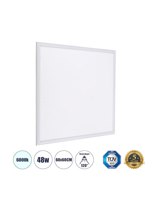 GloboStar Vertiefte LED-Panels 48W mit Kaltweißem Licht 6000K 2 Stück