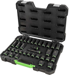 JBM Steckdosen Pneumatisch mit Rahmen Gastgeber 1/2" Set 34Stücke