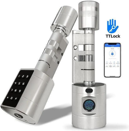 Euro Cylinder Smart Lock Package Ambianzza 2h Smart 65 – 90 Mm Silver + Wifi Adapter