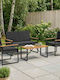 Garten- und Outdoor-Möbelsets 4 Stück Schwarz mit Kissen