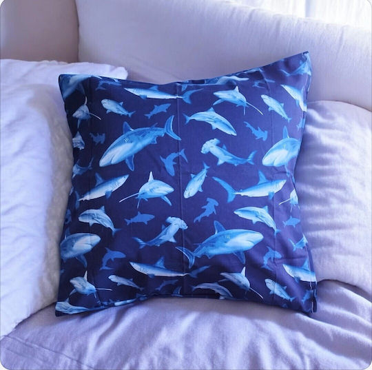 Детска Възглавница Blue Sharks Размери 45*45 Еко Текстил