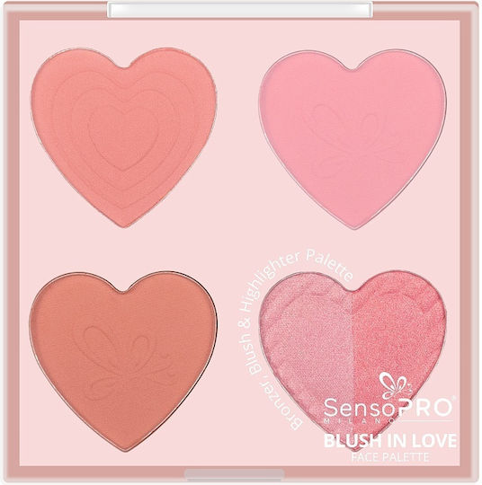 Sensopro Milano Multifunktionale Rouge & Blush Palette Pfirsich Versprechen