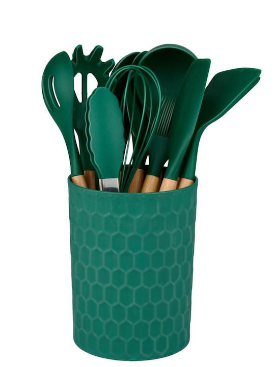 Kitchen Tools Cutlery Set 12 Pieces Green 14.2x32.8cm