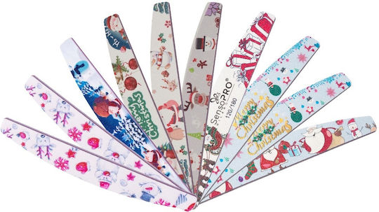 Set 10 Fișe Pentru Unghii Granulație 120/180 Ediție Specială De Crăciun 01 Sensopro Milano