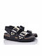 Leather Women's Anatomic Flat Sandals Black