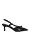 Pointed Toe Heels with Strap Black