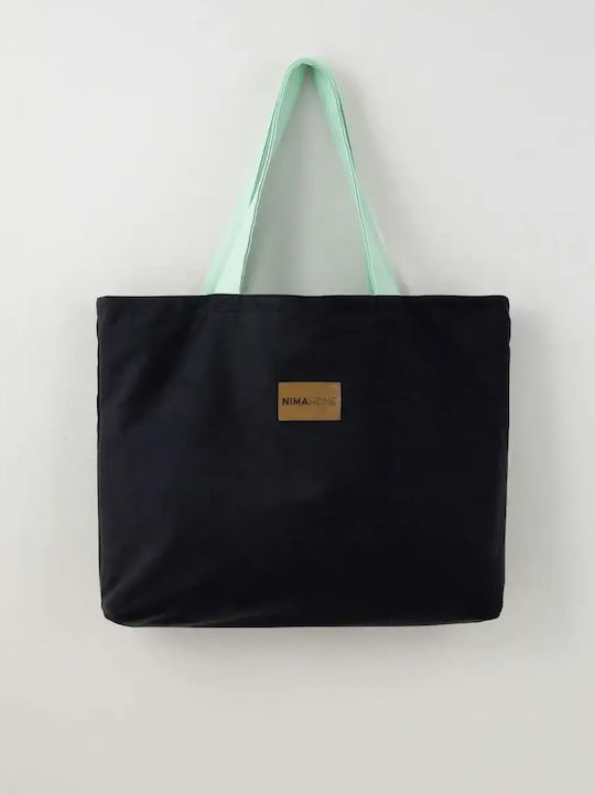 Nima Riva Stoff Strandtasche Schwarz