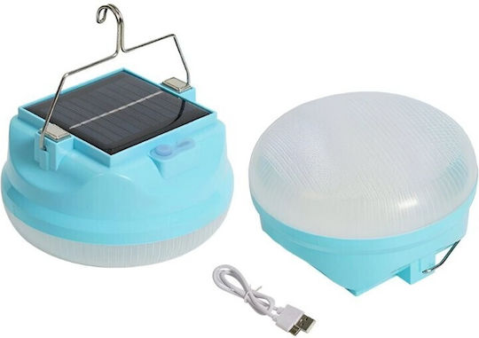 Lustră Solară 100W cu Lumină Albastră IP65 13x13x7cm