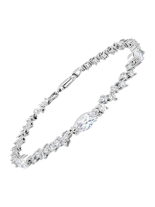 Xrisokosmima Women's Silver Bracelet with Zircon