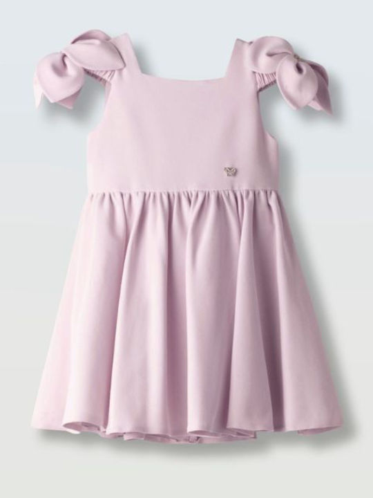 Evita Mädchenkleid Kurzärmelig Flieder