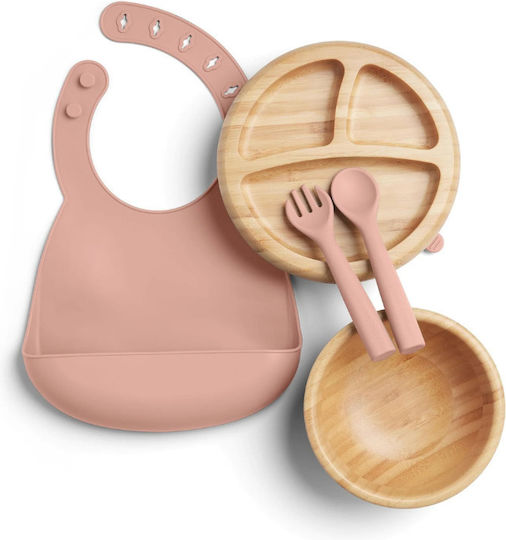 Mamas & Papas Bamboo Pink Feeding Set 4pcs