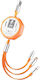 3in1 Ausziehbares Kabel Telefon Flippy 100w Schnelles Laden Kabel Mecha Stil Geeignet Für Auto Universell 1,2m Orange