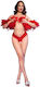Chilirose Cr 4885 Red Open-crotch Thongs