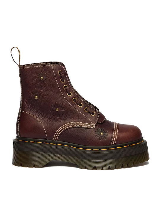 Sinclair Leather Women's Ankle Boots with Platform Brown
