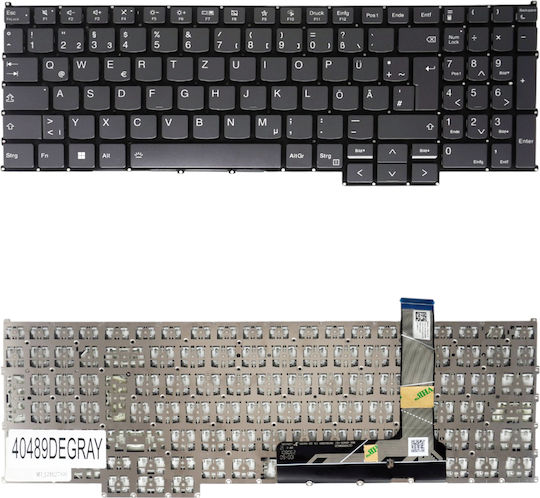 Немска Клавиатура За Лаптоп Lenovo Thinkbook 16 G7 Iml Type 21ms 16 G7 Arp Type 21mw 16 G7 Qoy Type 21nh 5cb1p01066 5cb1p31133 5cb1p85698 De Без Рамка Сива Код 40489degray