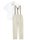Kids Clothing Set with Pants Summer 2 Pieces Beige