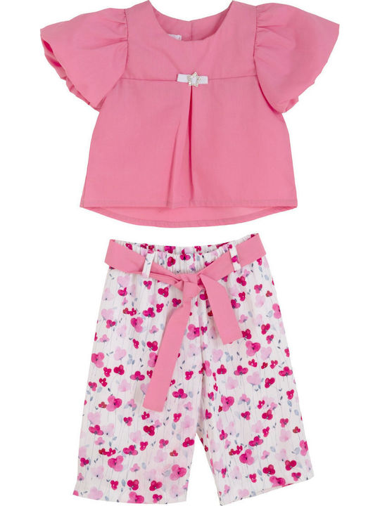 Babylon Kids Set With Shorts Summer 2 Pieces Pink Babylon Kids Set With Shorts Summer 2 Pieces Pink