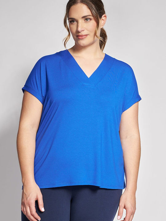 Bluza Damă Polo Mâneci Scurte Albastră