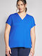 Bluza Damă Polo Mâneci Scurte Albastră