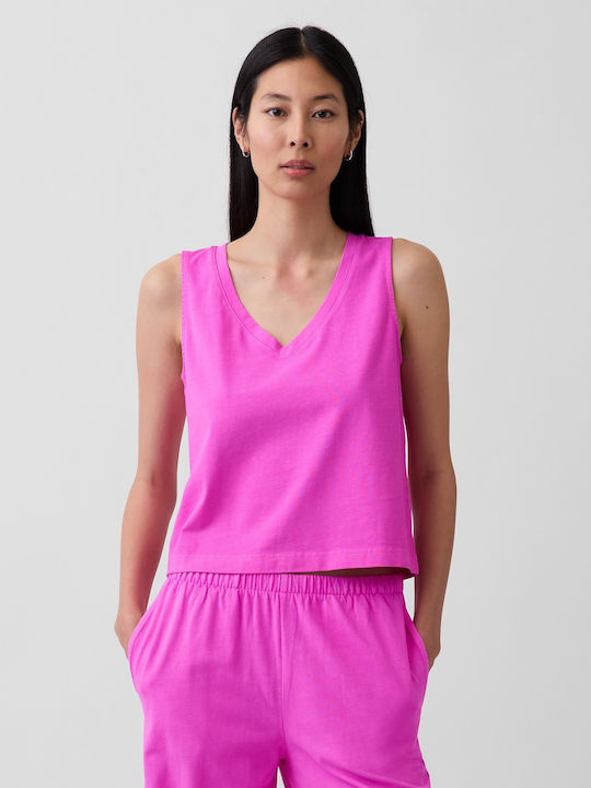 GAP Women's Crop Cotton Sleeveless Pink Top