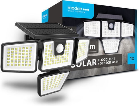 Modee Lighting Στεγανός Ηλιακός Προβολέας LED με Αισθητήρα Κίνησης IP44