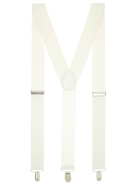 Weiße Hosenträger Unisex Erwachsene Metallclips 35 Mm Bualm