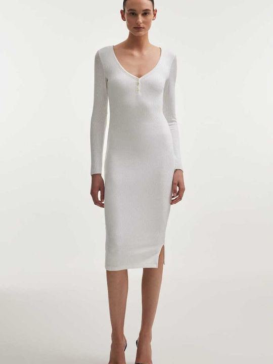 Rochie Midi De Seară Albă