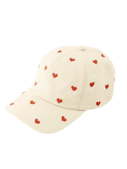 Celestino Women's Jockey Hat Hearts Beige