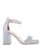 Fabric Silver Sandals