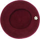 Beretă De Damă ButicCochet Lână Acrilic Design Cu Perle O Singură Mărime Burgundă Bsc772