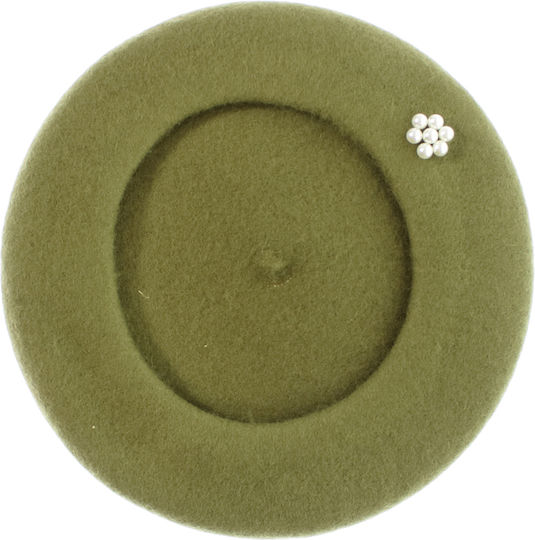 Beretă Femei ButicCochet Din Lână Acrilică Design Perle O Mărime Verde Bsc774