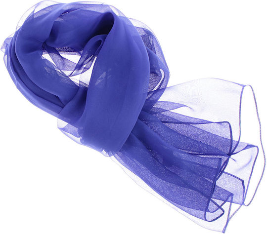 Women's Scarf Solid Color Buticcochet 80% Polyester 20% Viscose Electric Blue Es3364