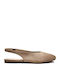Suede Γυναικείες Μπαλαρίνες Slingback σε Μπεζ Χρώμα