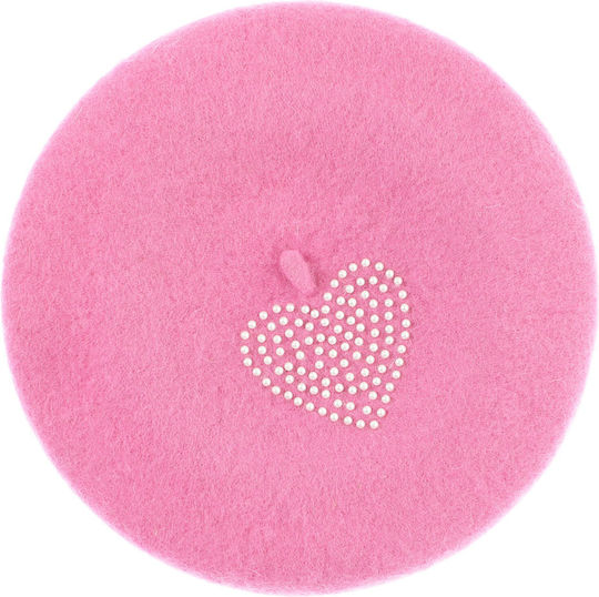 Beretă De Lână Pentru Femei ButicCochet Design Cu Perle O Singură Mărime Roz Bsc845