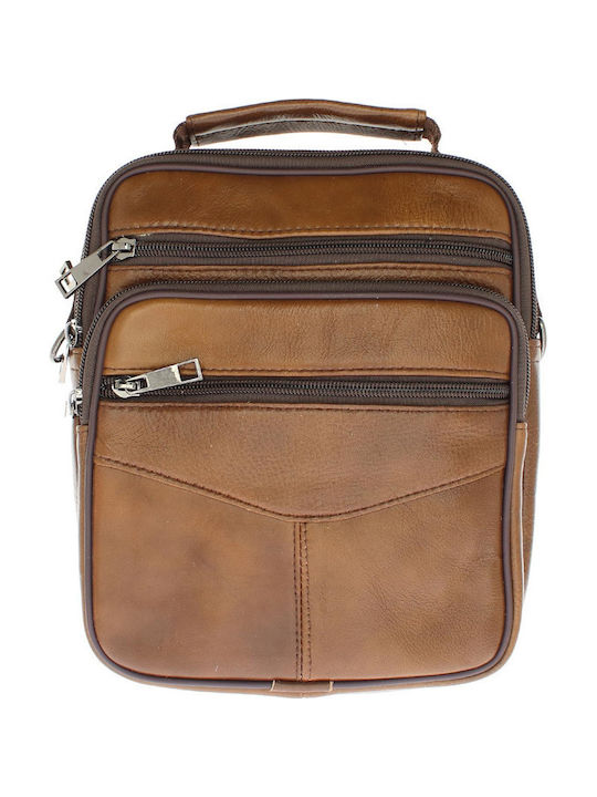 Leder Damen Schultertasche Braun
